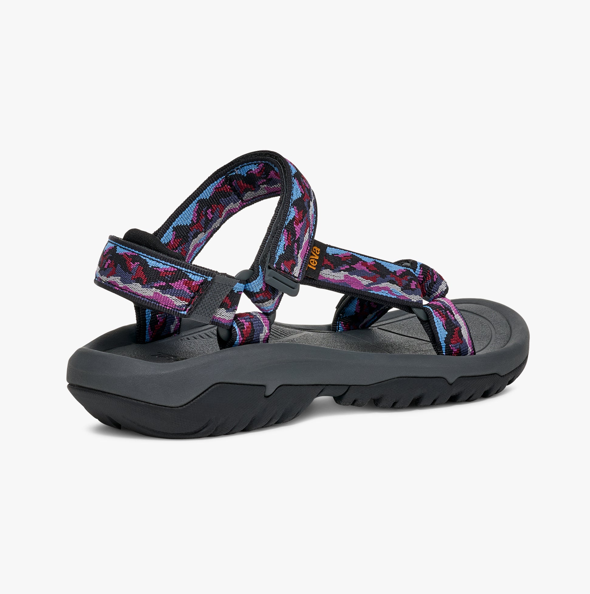 Teva HURRICANE XLT2 Womens Sandals Mountain Mosaic Crown Blue side view showcasing vibrant pattern and rubber sole.