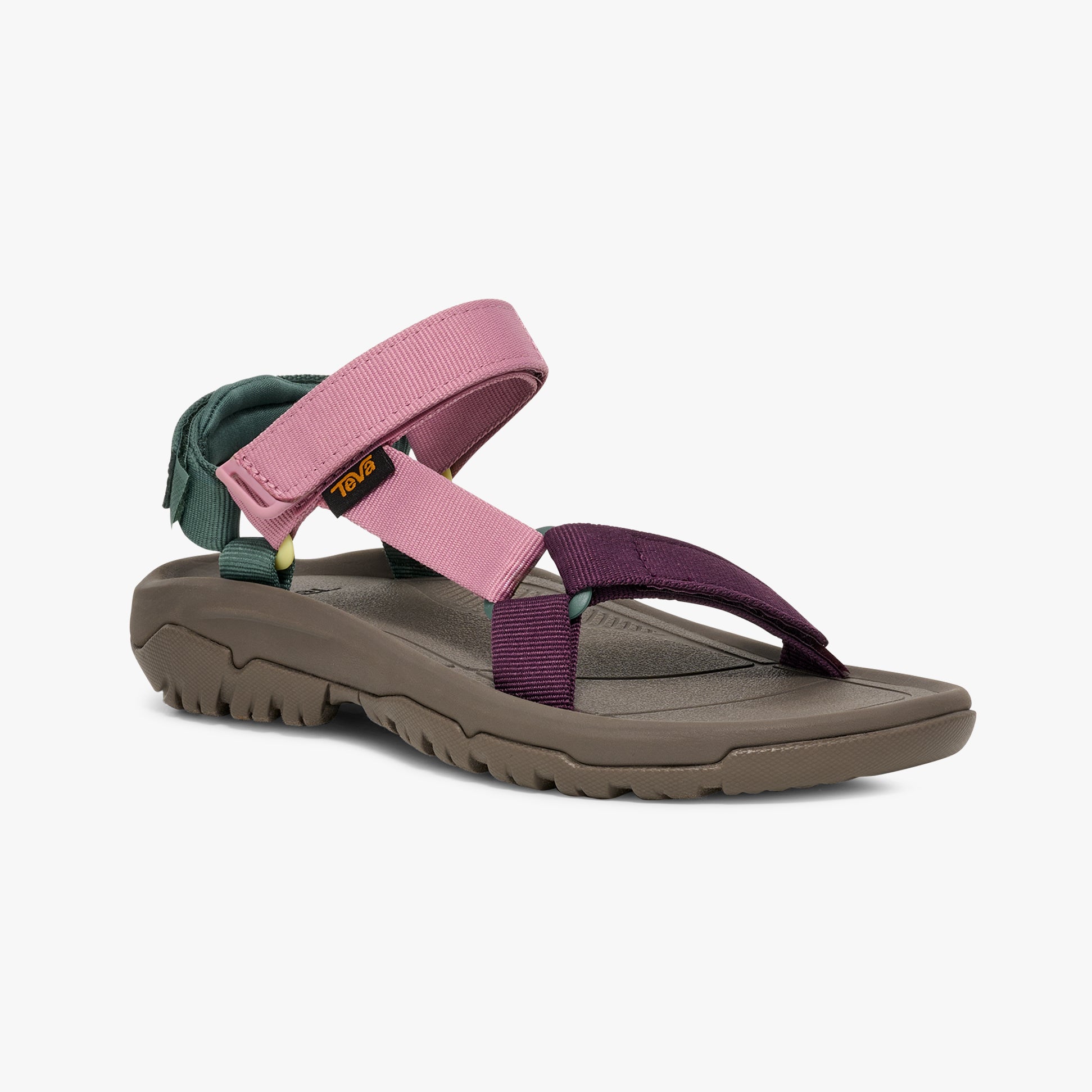 Teva HURRICANE XLT2 Womens Sandals Root Multi side view showcasing pink and purple straps and a rubber sole.
