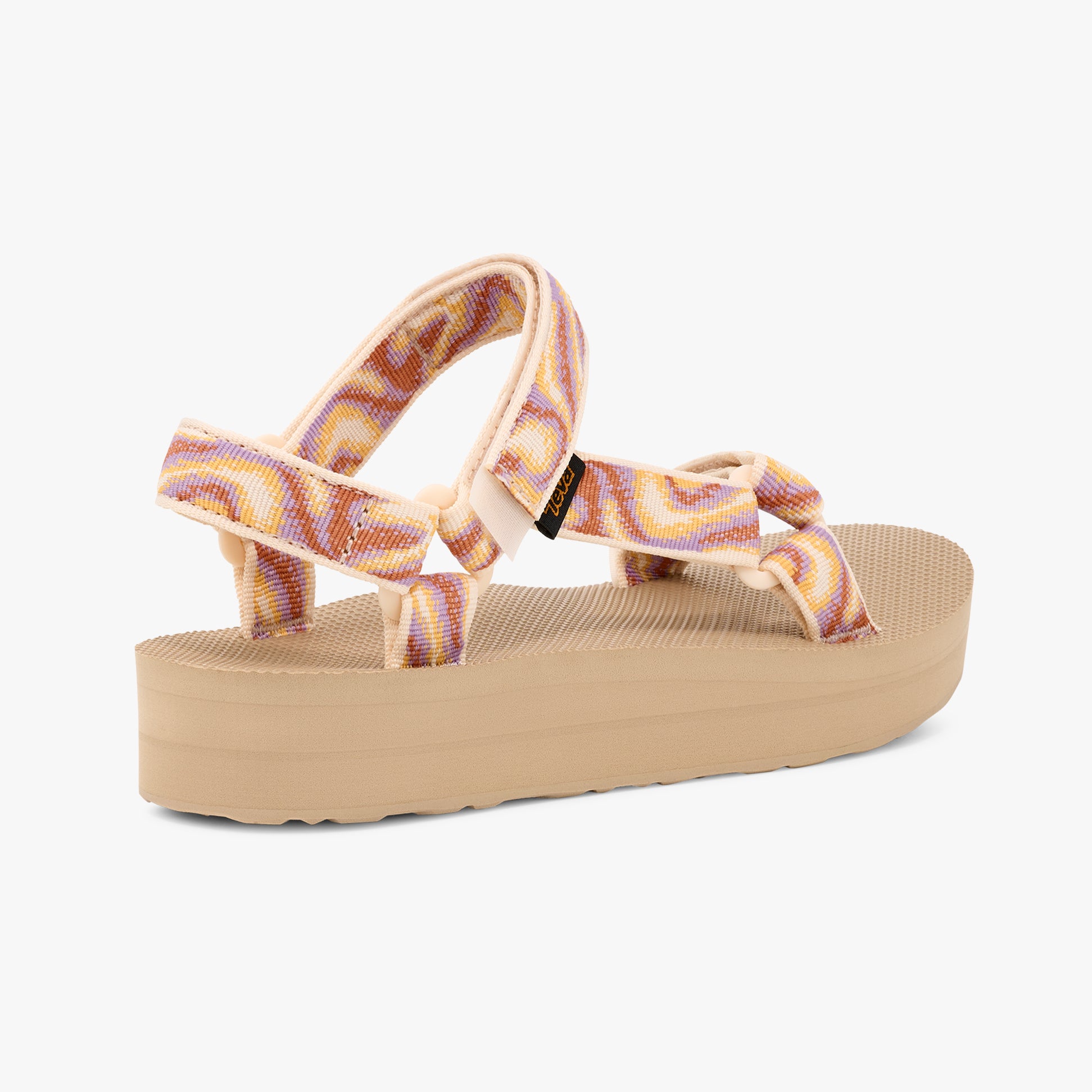 Teva MIDFORM UNIVERSAL Womens Sandals Neon Fade Coconut side view with colorful straps and platform sole.