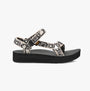 Teva MIDFORM UNIVERSAL Womens Sandals Neon Floral Black/ White side view showing strap design and platform sole.