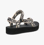 Teva MIDFORM UNIVERSAL Womens Sandals Neon Floral Black/ White side view with platform heel and touch fastening straps