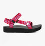 Teva MIDFORM UNIVERSAL Womens Sandals Neon Floral Pink/ Purple side view with platform sole and floral straps