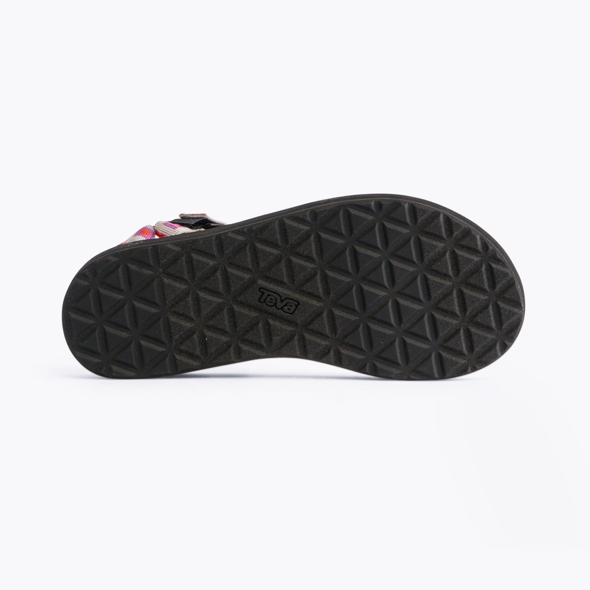 Teva MIDFORM UNIVERSAL Womens Sandals Retro Squares Explore bottom view showcasing rubber sole texture and grip.