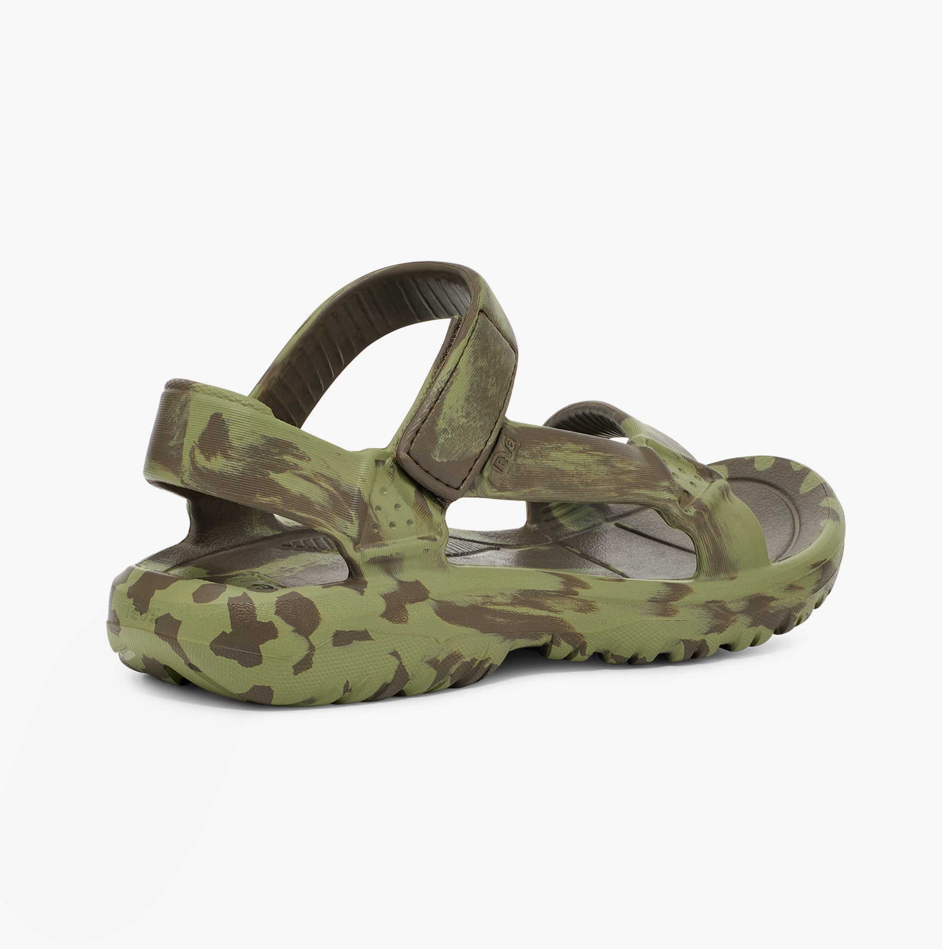 Teva HURRICANE DRIFT HUEMIX Mens Sandals Iguana/ Dark Olive side view showcasing the synthetic upper and touch fasten closure.