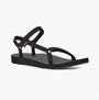 Teva ORIGINAL UNIVERSAL Womens Sandals Slim Black side view showcasing textile upper, EVA lining, and rubber sole.