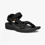Teva HYDRATREK SANDAL Womens Sandals Black side view showcasing adjustable straps and rubber sole.