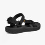 Teva HYDRATREK SANDAL Womens Sandals Black side view, showcasing the textile upper and rubber sole.