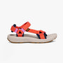 Teva HYDRATREK SANDAL Womens Sandals Tigerlily side view featuring vibrant orange and pink straps with a comfortable rubber sole.