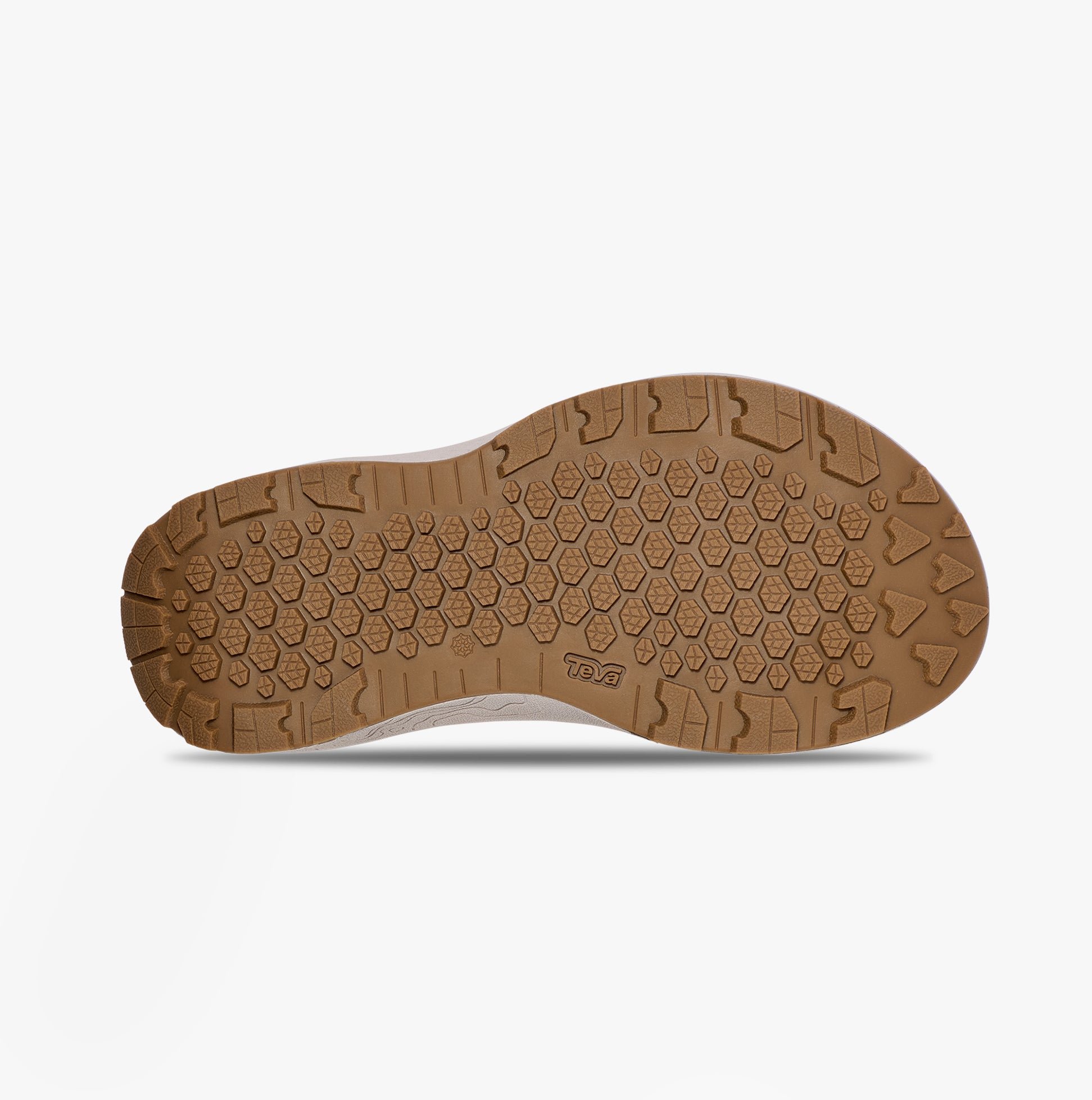 Teva HYDRATREK SANDAL Womens Sandals Tigerlily sole view, featuring a durable rubber tread design for traction.