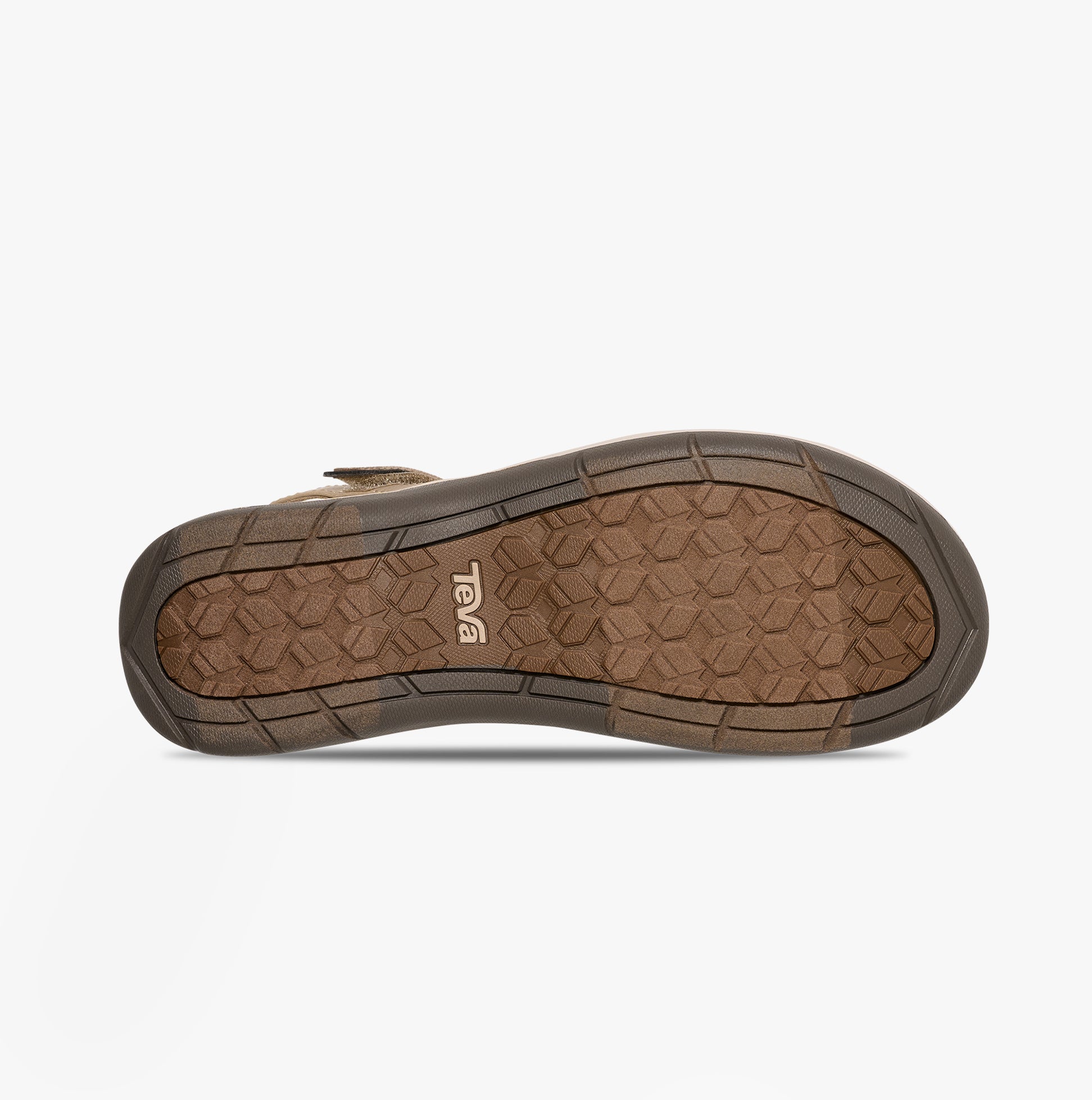 Teva TIRRATRAVELER Womens Sandals White Pepper bottom view showing rubber sole detail.