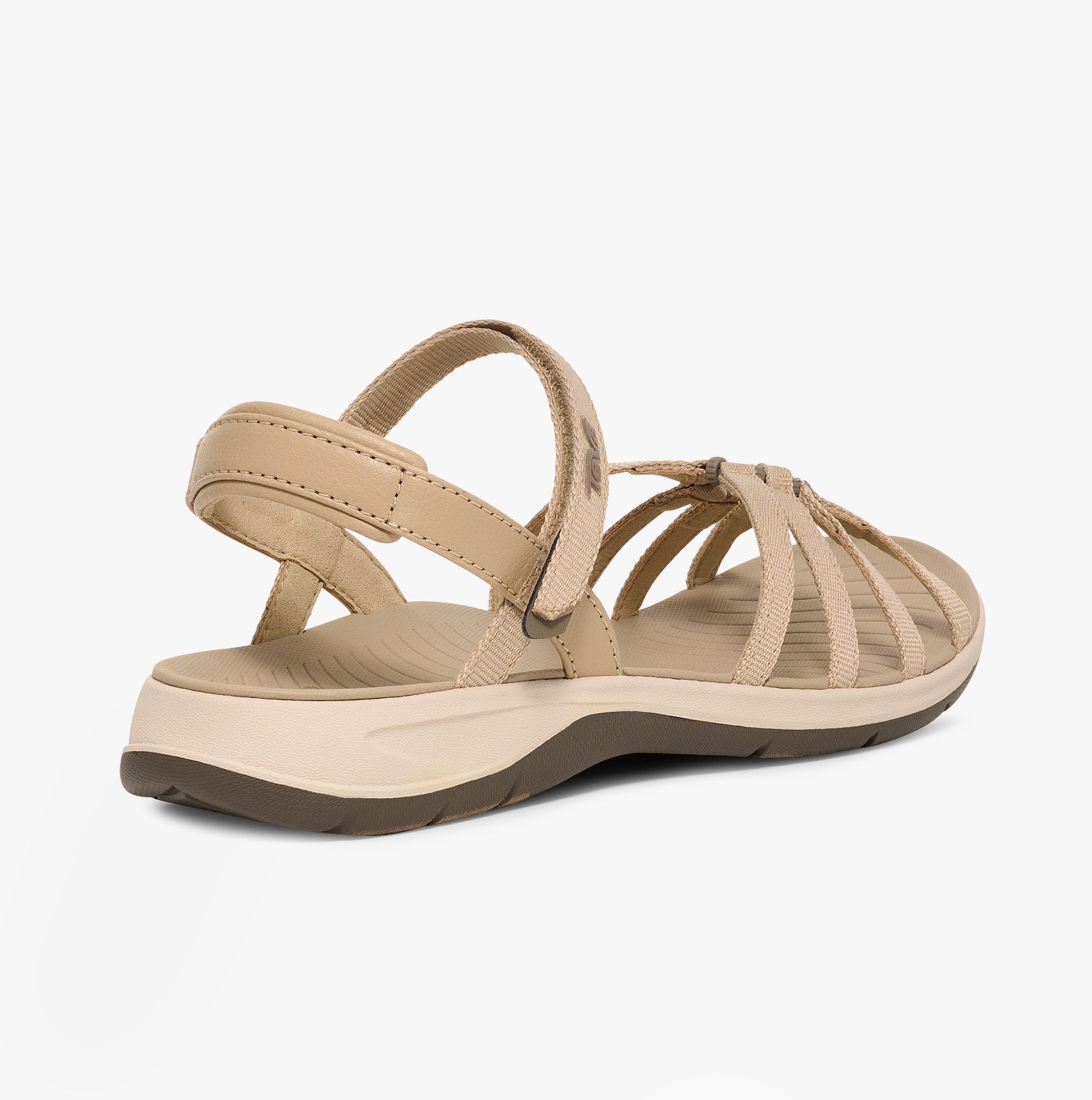 Teva TIRRATRAVELER Womens Sandals White Pepper back view showcasing adjustable straps and lightweight design.