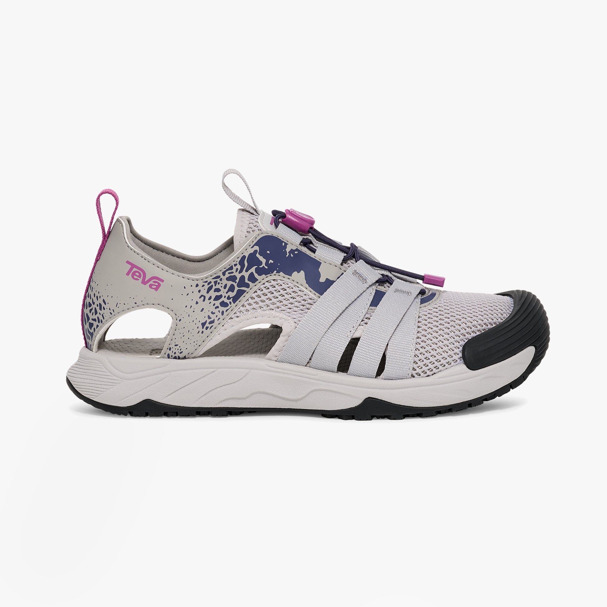 Teva HYDRATREK SANDAL CT Womens Sandals Vapor Blue side view showcasing breathable upper and slip-on design.