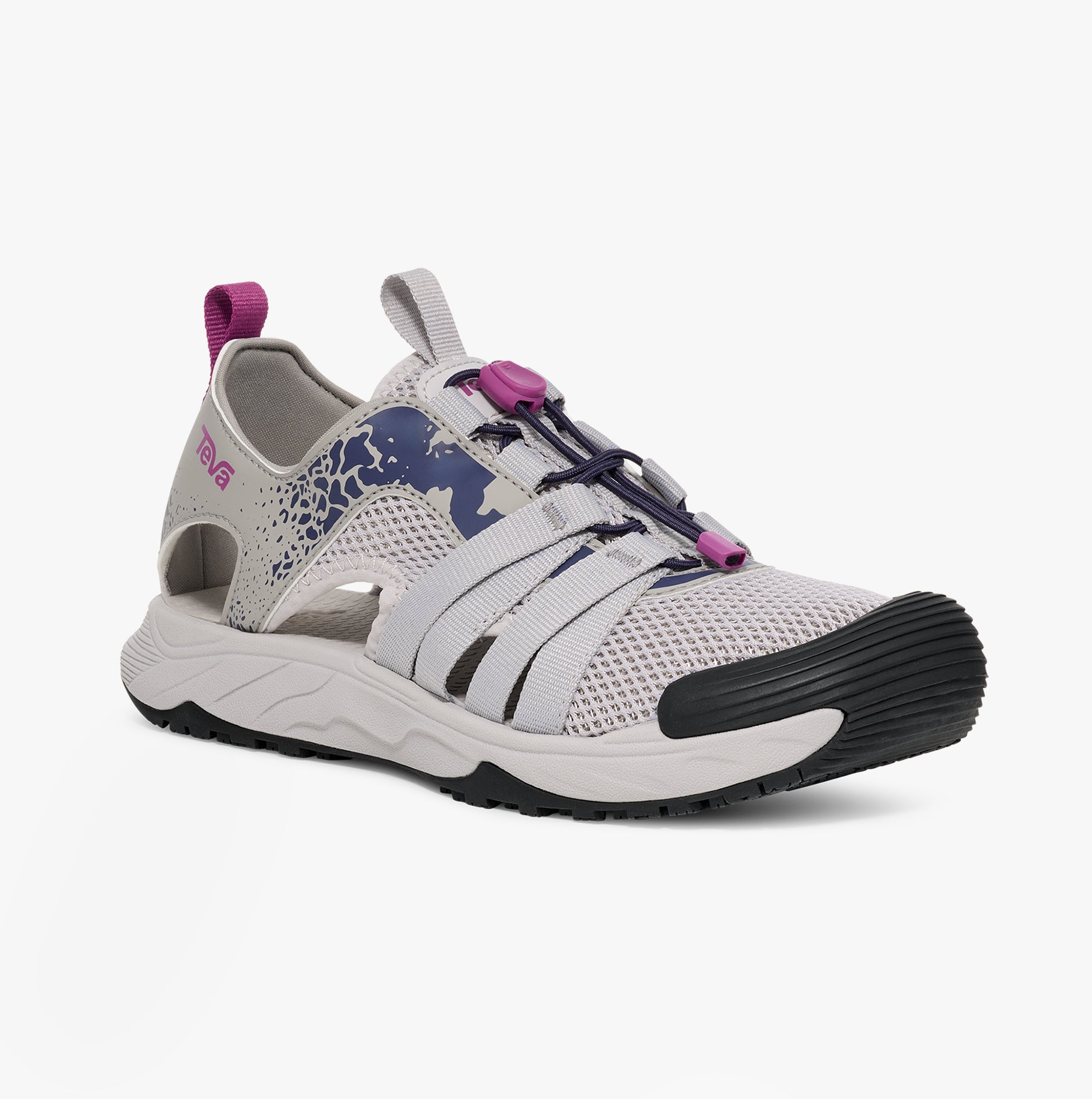 Teva HYDRATREK SANDAL CT Womens Sandals Vapor Blue side view showcasing lightweight design and slip-on closure.