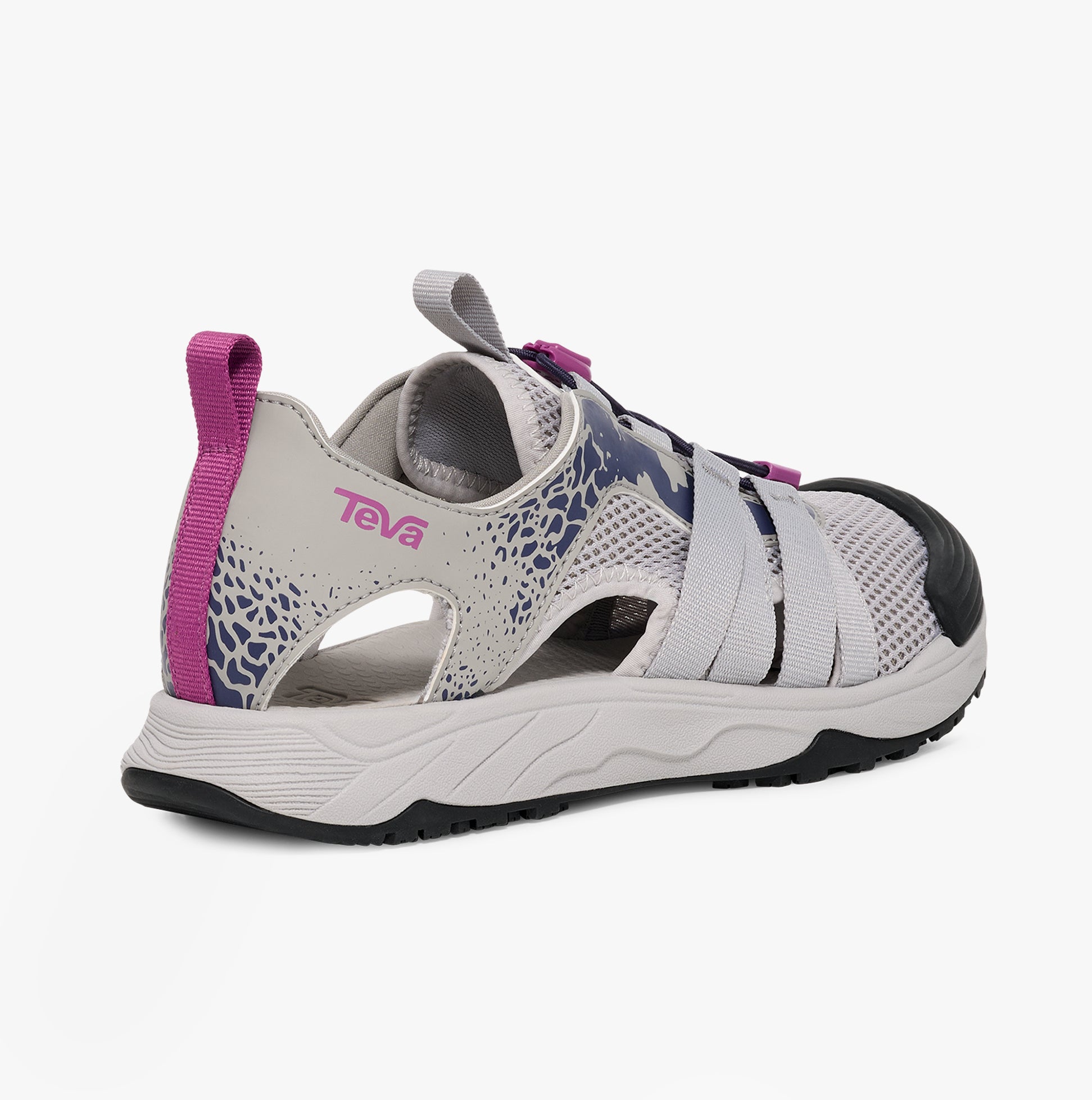 Teva HYDRATREK SANDAL CT Womens Sandals Vapor Blue side view showcasing comfort features and slip-on design.