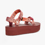 Teva FLATFORM UNIVERSAL SUNSCAPE Womens Sandals Waterless Scarlet side view showing the textile upper and platform sole.