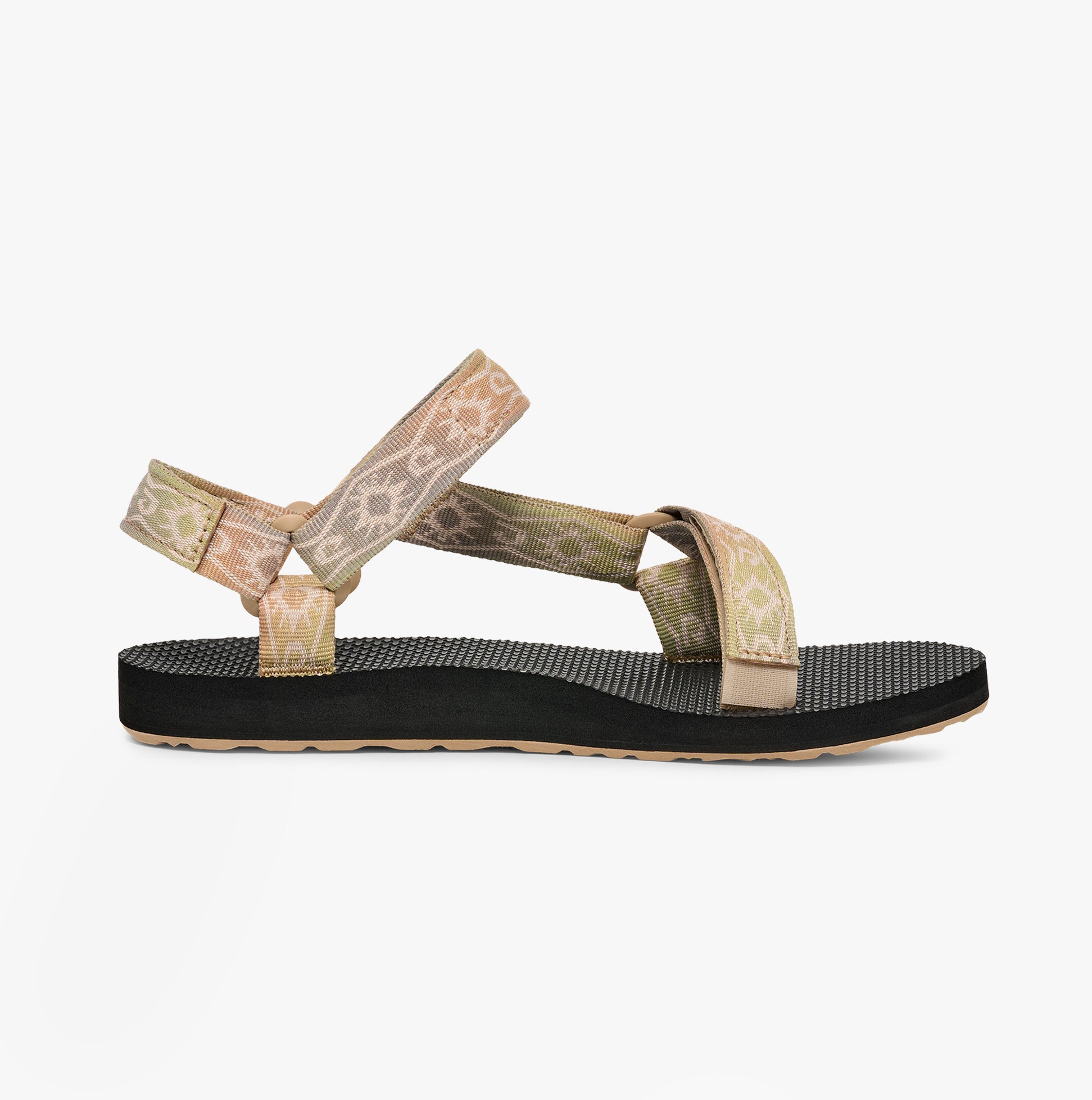 Teva ORIGINAL UNIVERSAL SUNSCAPE Womens Sandals Waterless Peach Ice side view showcasing textile straps and rubber sole.