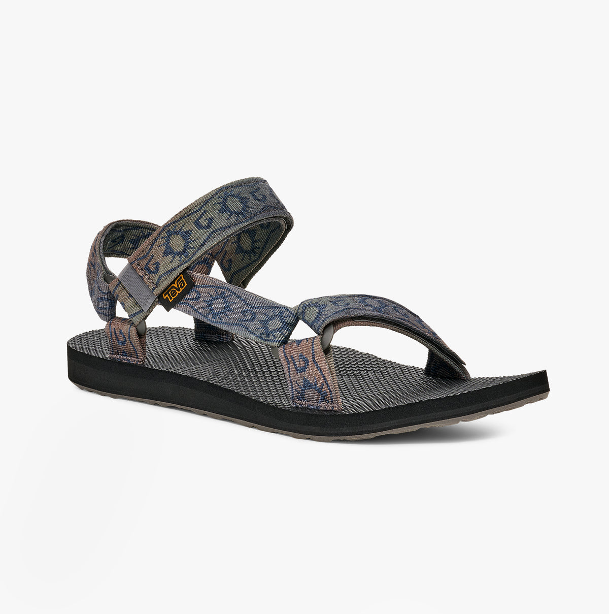Teva ORIGINAL UNIVERSAL SUNSCAPE Mens Sandals Waterless Total Eclipse side view with textured straps and flat sole.