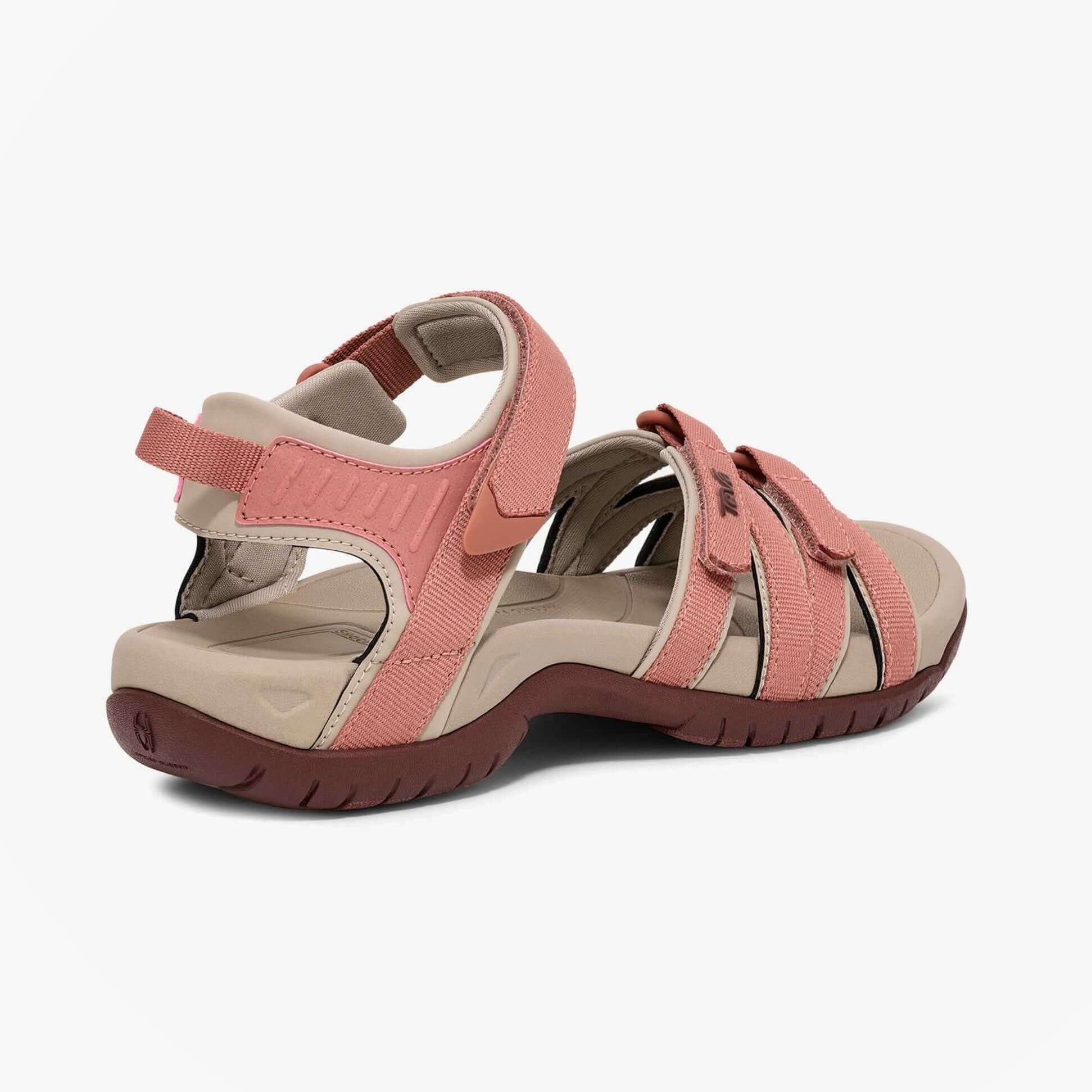 Teva TIRRA Womens Hiking Sandals Desert Pink side view showcasing adjustable straps and lightweight design.