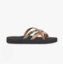 Teva OLOWAHU Womens Sandals Mixed B Maple Sugar Multi side view featuring multi-colored straps and black sole.