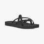 Teva OLOWAHU Womens Flip Flop All Black side view featuring lightweight design and slip-on style.