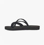 Teva OLOWAHU Womens Flip Flop All Black side view showcasing the recycled PET straps and EVA sole.