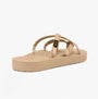Teva OLOWAHU Womens Sandals Neon Wave Peach Ice side view showcasing the textile upper and EVA sole.