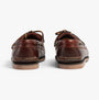 Timberland CLASSIC BOAT Mens Deck Shoes Brown back view showcasing leather upper and rubber sole.
