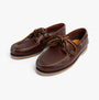 Timberland CLASSIC BOAT Mens Deck Shoes Brown side view showing leather upper and slip-on design.