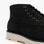Timberland BRITTON MILLS MID Mens Chukka Boots Black Suede detail view showcasing laces and suede upper.