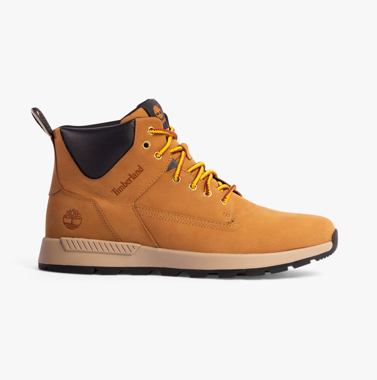 Timberland KILLINGTON TREKKER Mens Boots Wheat side view showing nubuck upper, lace-up closure and rubber sole.