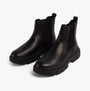 Timberland GREYFIELD Womens Boots Black side view showing leather upper and elasticated side panel.