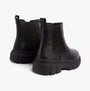 Timberland GREYFIELD Womens Boots Black rear view showcasing block heel and elasticated side panel.