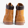 Timberland PREMIUM Mens Boots Wheat rear view showcasing leather upper and rubber sole for comfort and durability.
