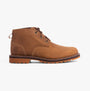 Timberland LARCHMONT Mens Boots Saddle side view showing brown leather upper and block heel