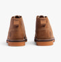 Timberland LARCHMONT Mens Boots Saddle, back view, showcasing leather upper and block heel design.