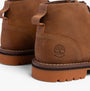Timberland LARCHMONT Mens Boots Saddle rear view showing leather upper and block heel detail.