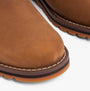 Timberland LARCHMONT Mens Boots Saddle close-up detail view of round toe and rubber sole.