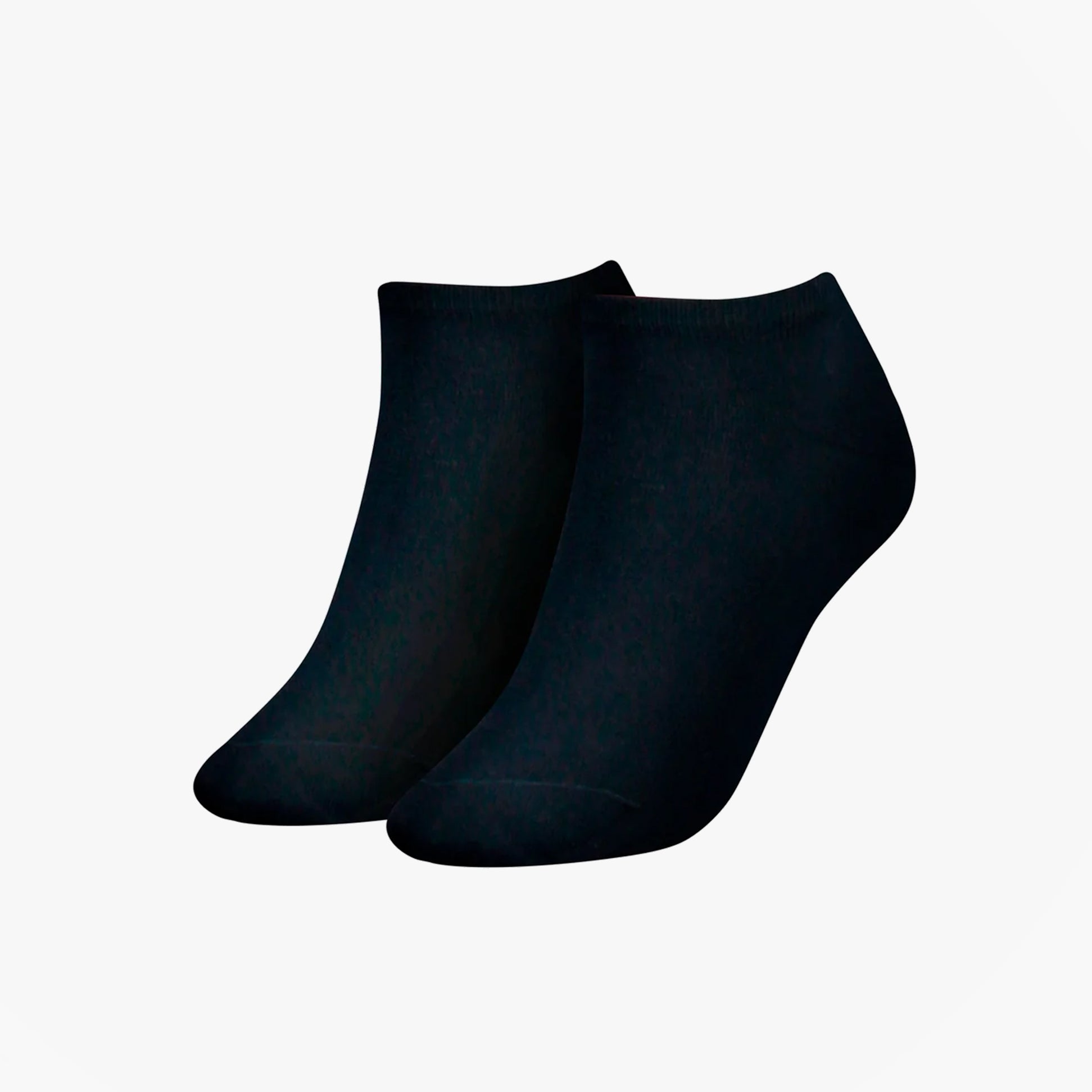 Tommy Hilfiger 2 Pack Womens Trainer Socks Navy side view showing two pairs of dark navy trainer socks