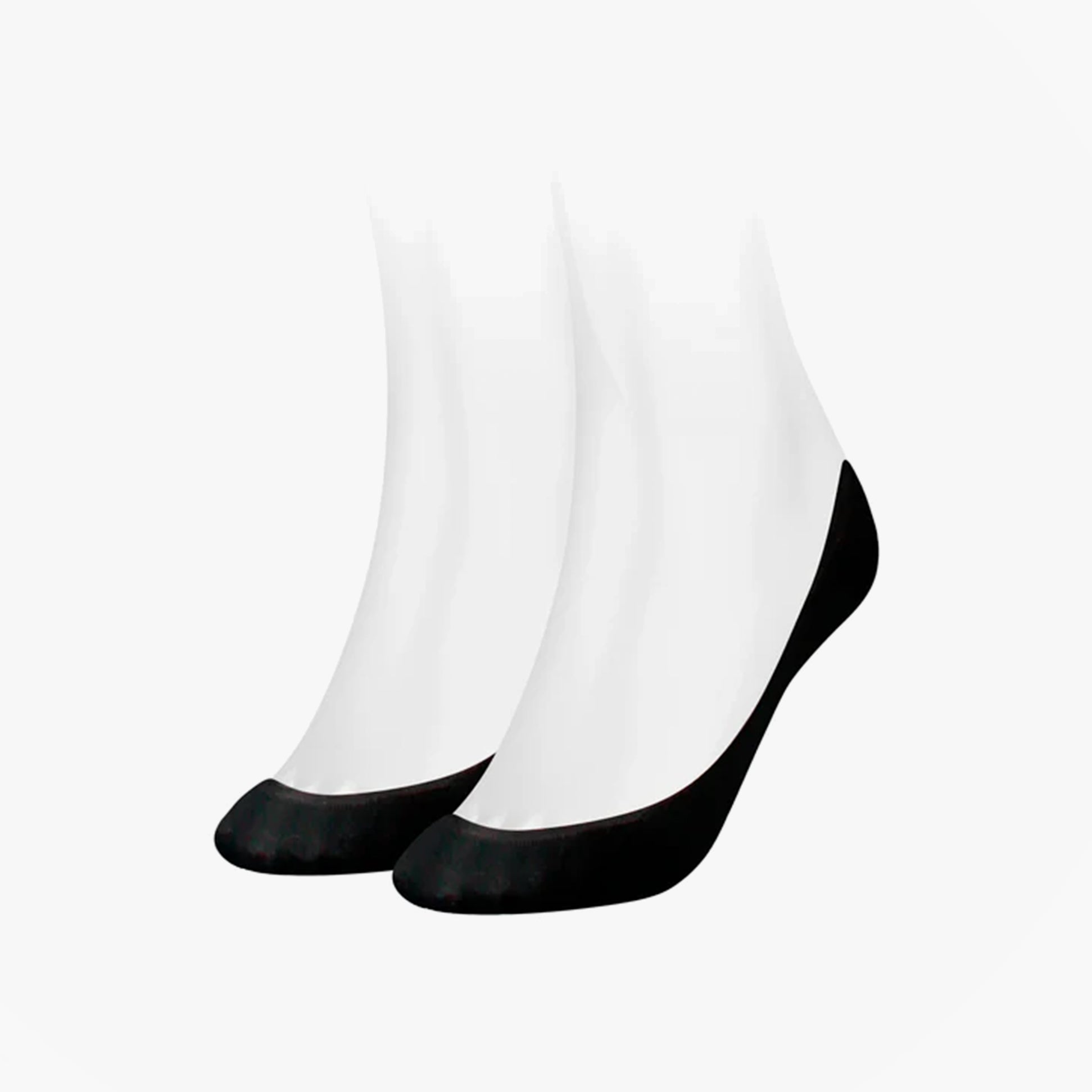 Tommy Hilfiger 2 Pack Womens Ballerina Socks Black side view, showing the elegant black color and low-cut design.