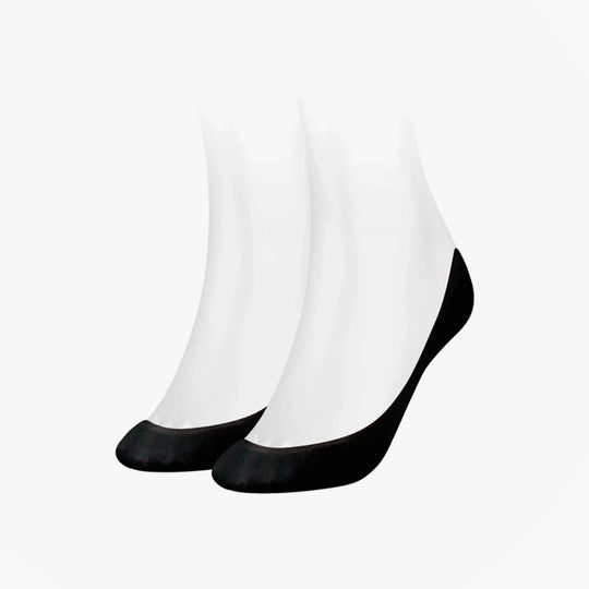 Tommy Hilfiger 2 Pack Womens Ballerina Socks Black side view, showing the elegant black color and low-cut design.