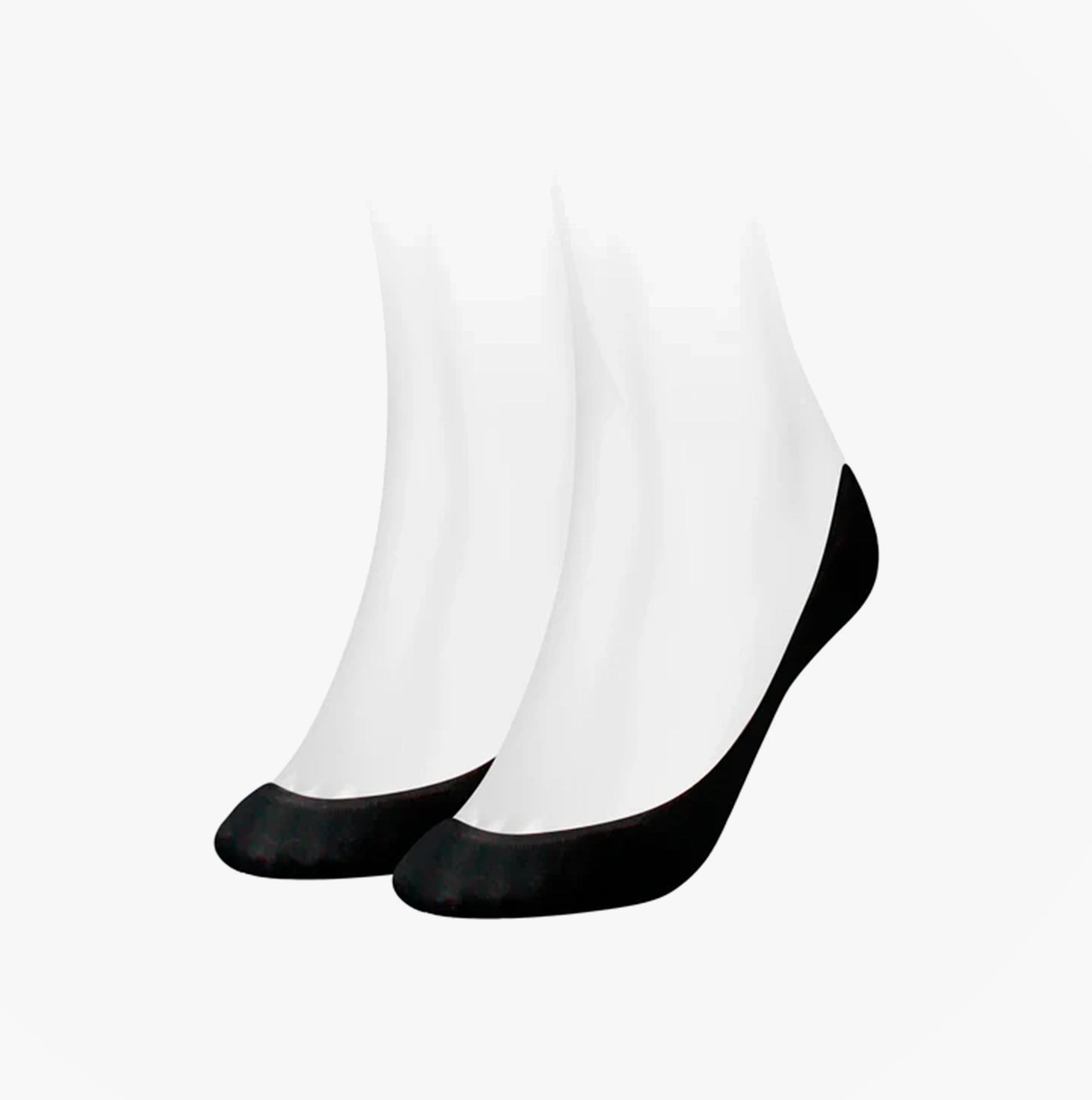 Tommy Hilfiger 2 Pack Womens Ballerina Socks Black side view, showing the elegant black color and low-cut design.