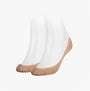 Tommy Hilfiger 2 Pack Womens Ballerina Socks Beige front view with smooth finish and soft fabric.