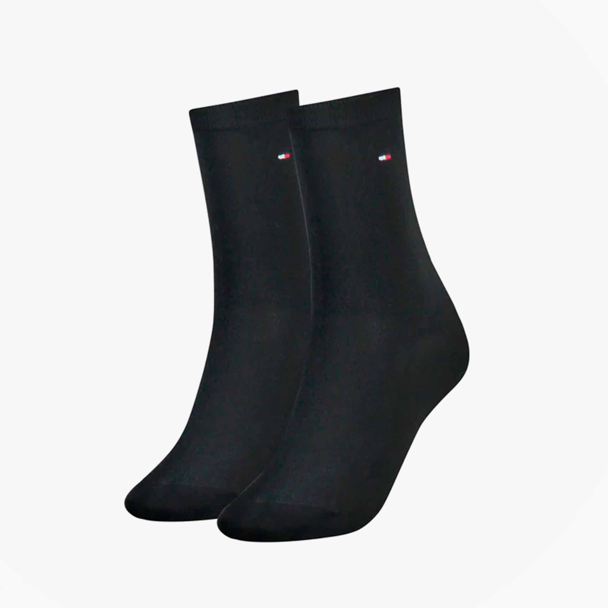 Tommy Hilfiger 2 Pack Womens Crew Socks Navy front view showcasing soft cotton material and classic design.