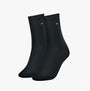 Tommy Hilfiger 2 Pack Womens Crew Socks Navy front view showcasing soft cotton material and classic design.