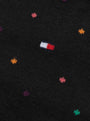 Tommy Hilfiger 5 Pack Giftboxed Classic Mens Crew Socks Black close-up detail view showing color patterns and brand logo.
