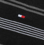 Tommy Hilfiger 3 Pack Giftboxed Classic Mens Crew Socks Black detail view of logo and stripes.