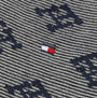 Detail view of Tommy Hilfiger 3 Pack Giftboxed Monogram Womens Crew Socks Navy showing monogram pattern.