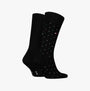 Tommy Hilfiger 2 Pack Structure Dot Mens Socks Black side view showing polka dot design and crew length.