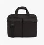 Tommy Hilfiger Rubberised Logo Laptop Bag front view with adjustable crossbody strap and zipper pockets.
