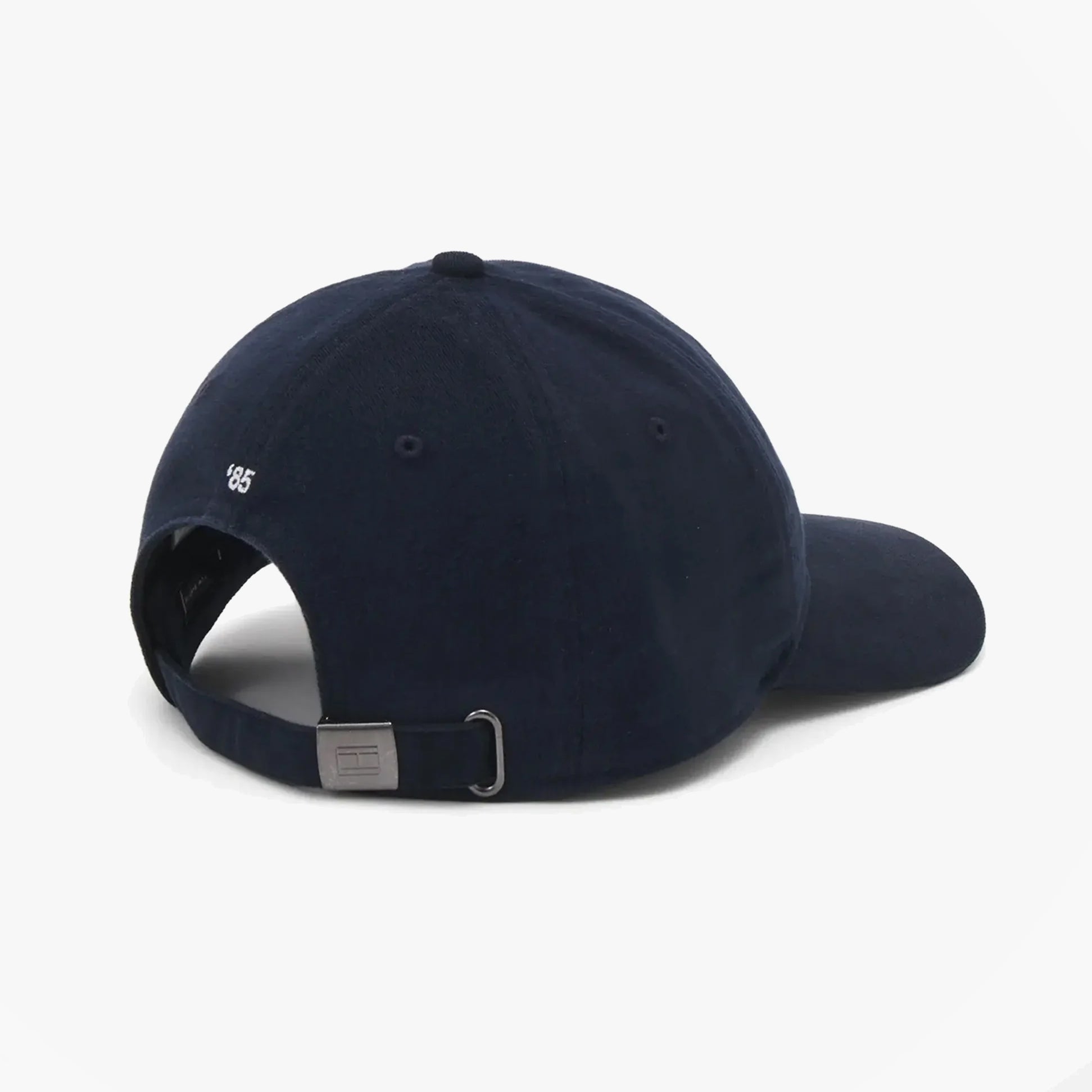 Tommy Hilfiger Flag Baseball Cap Navy back view showing adjustable strap and ventilation eyelets.